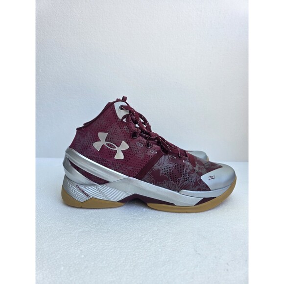 New Under Armour Curry 2 Retro UA Domaine Red Silver Gum Men\'s Sz 11 3026052-601